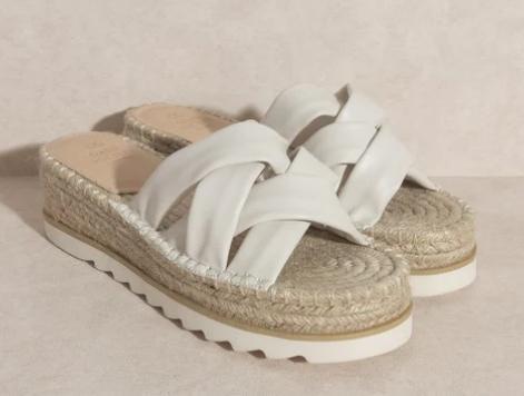 Rebel Strappy Platform Sandal (Off White)