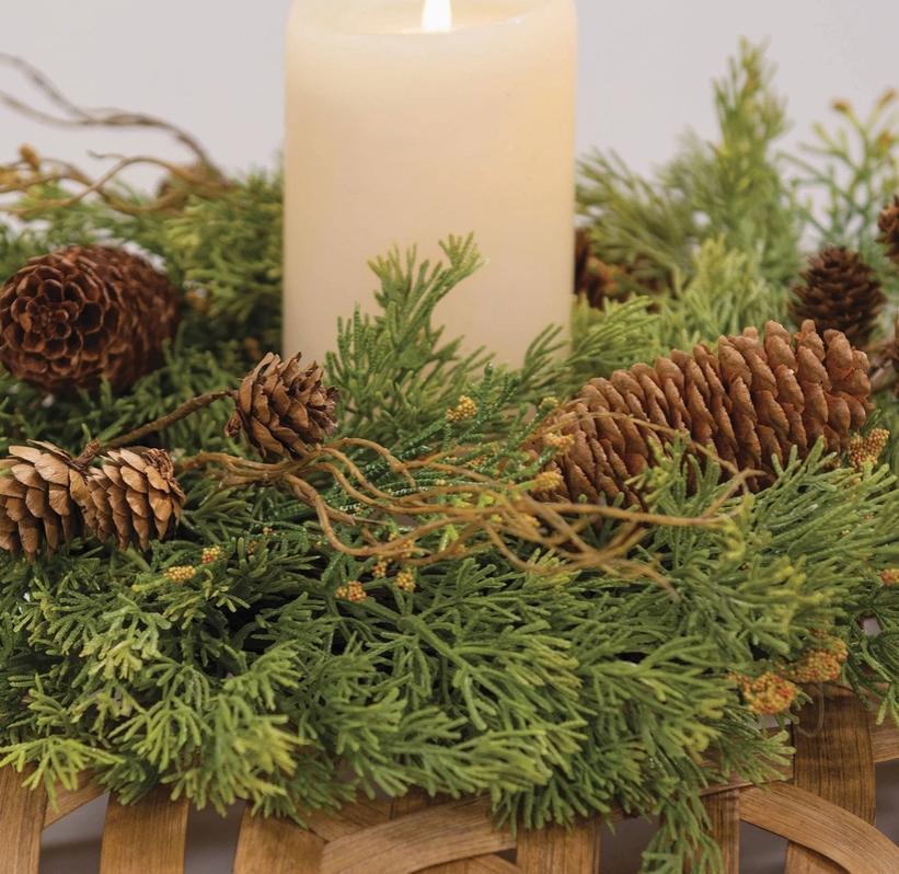 Soft Touch Cedar & Pine Cone Wreath
