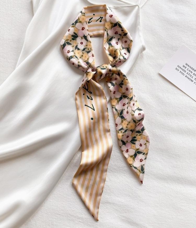 Soft Silky Skinny Twilly Scarf Necklace Wrap