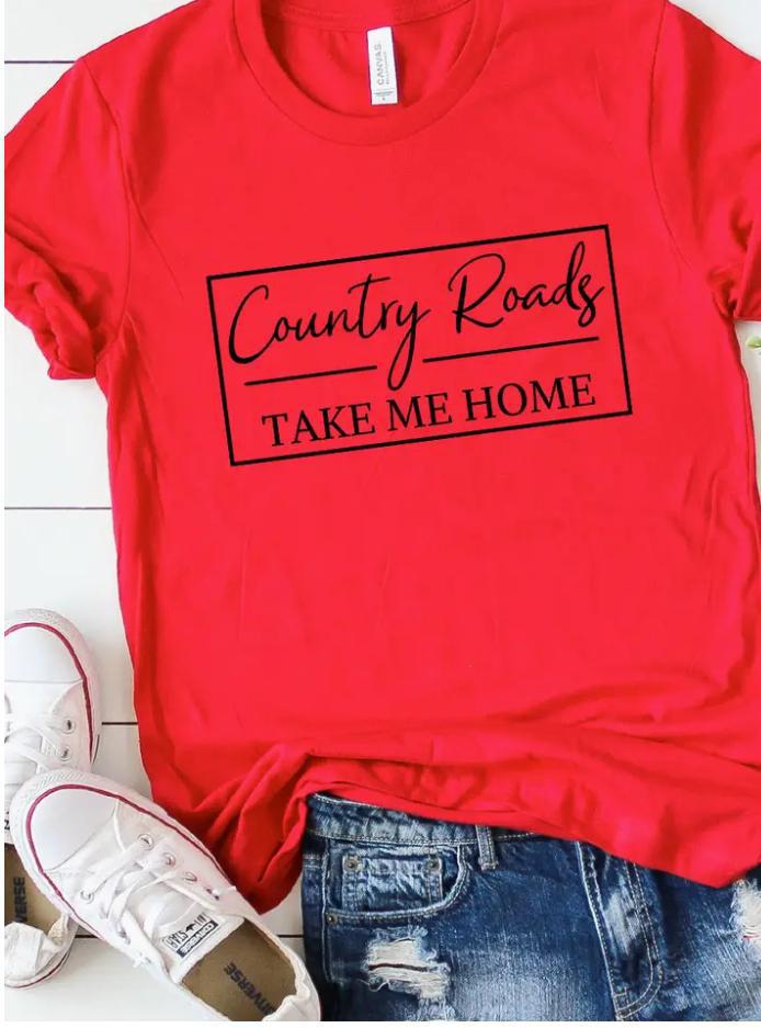Country Roads Take Me Home Tee (Canvas Red)