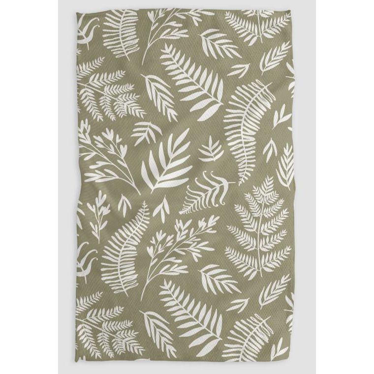 Geometry Kitchen Tea Towel Olive