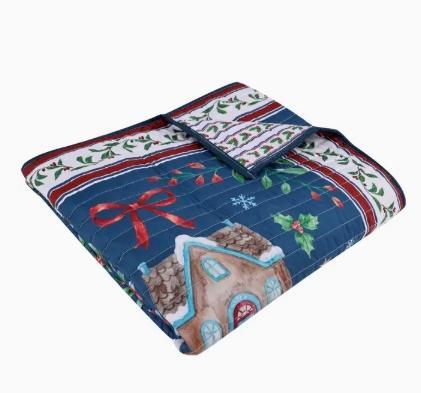 Christmas Cottage Quilted Throw