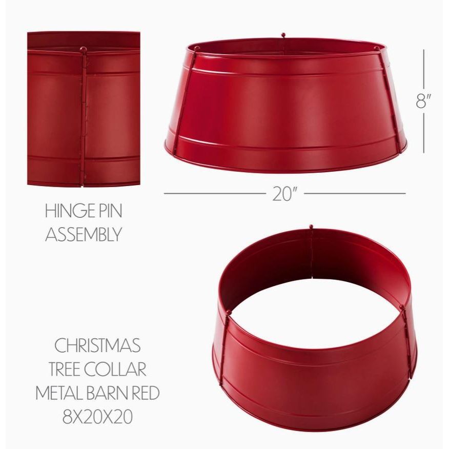 Christmas Tree Collar Metal Barn Red
