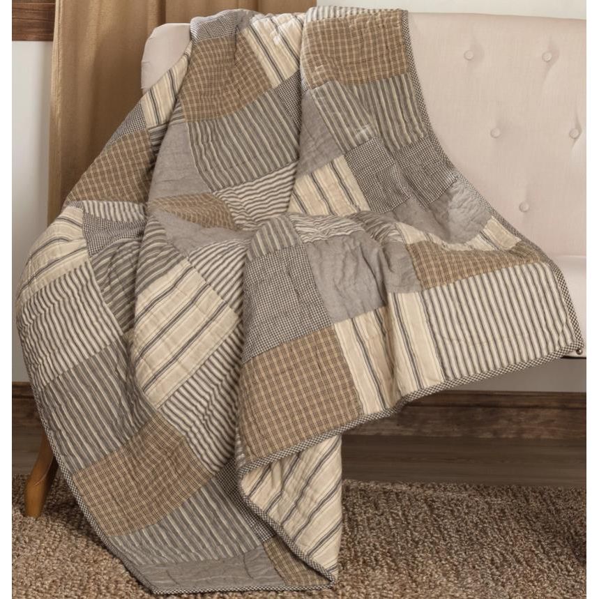 Sawyer Mill Charcoal Block Quilt Throw (50x60)