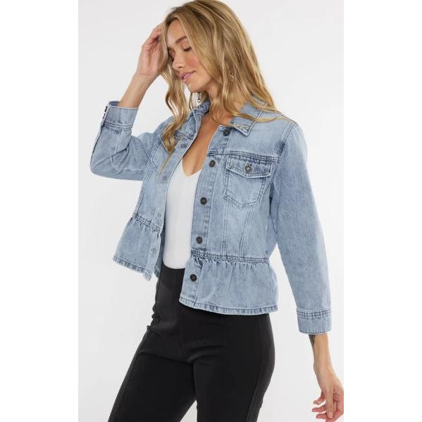 KanCan Marilou Peplum Denim Jacket