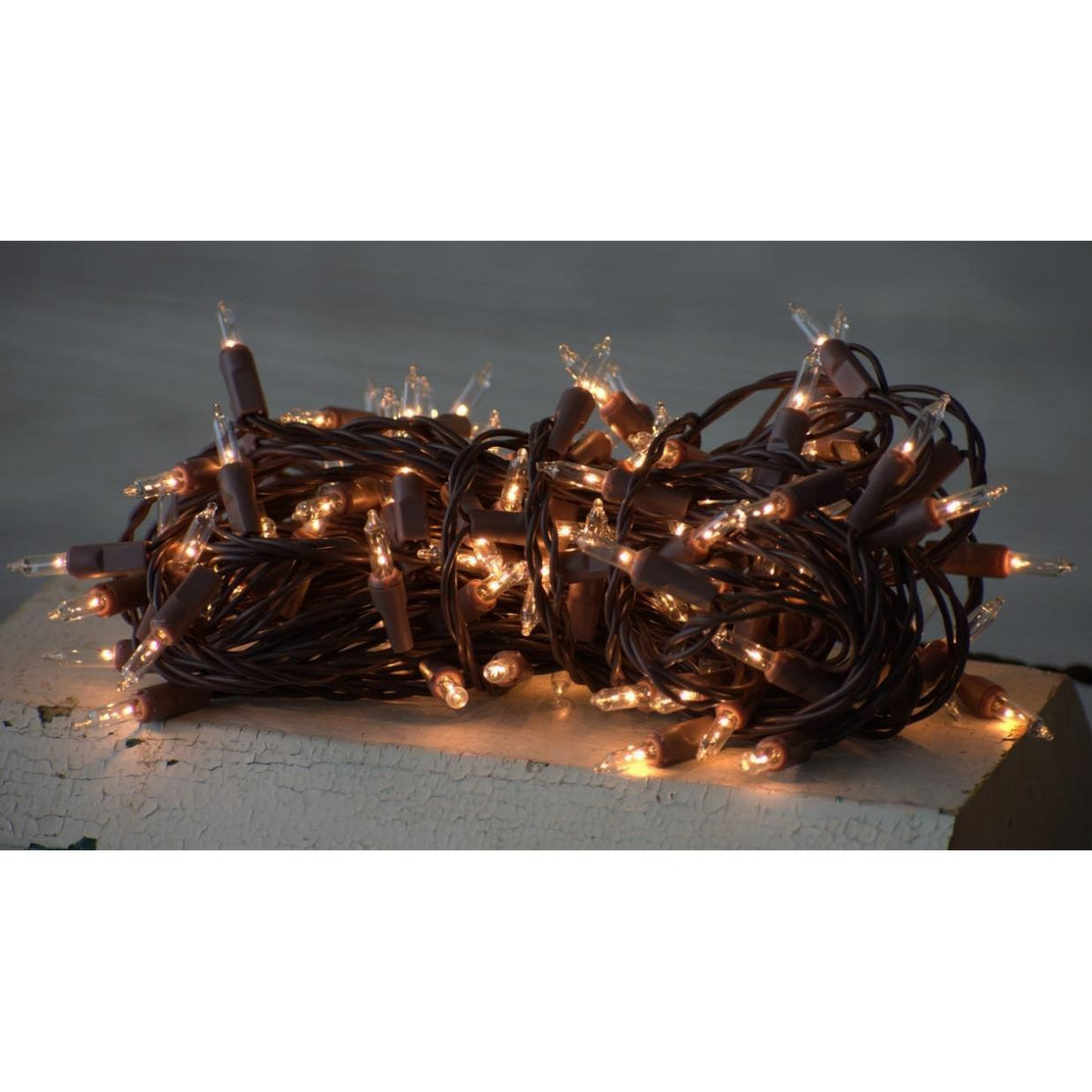 Mini Country Lights Brown Cord 100 Bulb