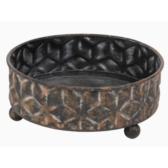 Small Embossed Metal Decorative Dish