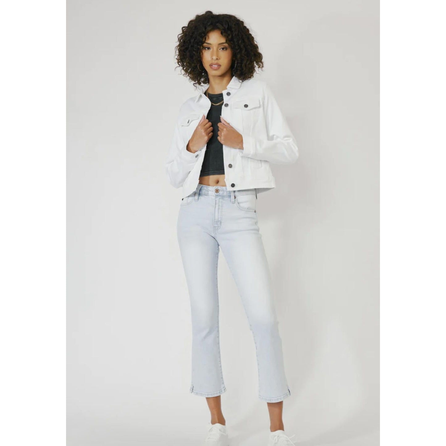 KanCan Yumi Denim Jacket (White)