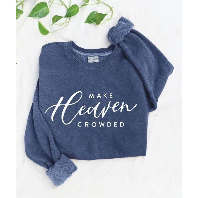 Make Heaven Crowded Mineral Graphic Sweatshirt (Vintage Denim)