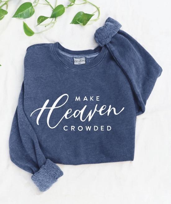 Make Heaven Crowded Mineral Graphic Sweatshirt (Vintage Denim)