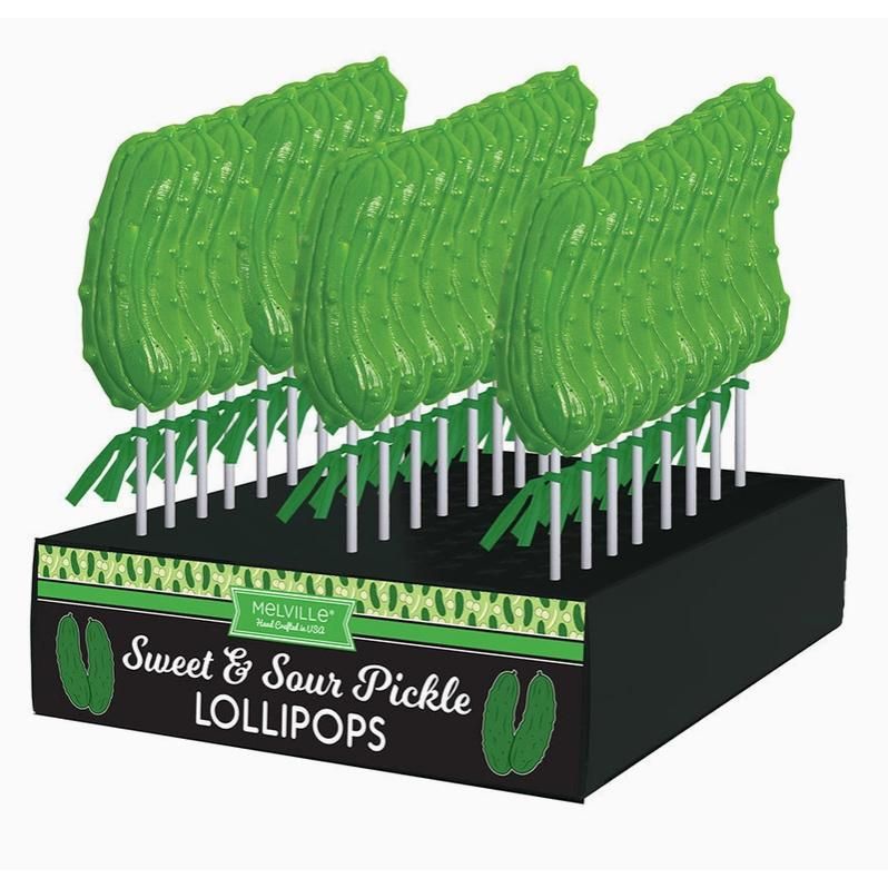 Sour Pickle Lollipops