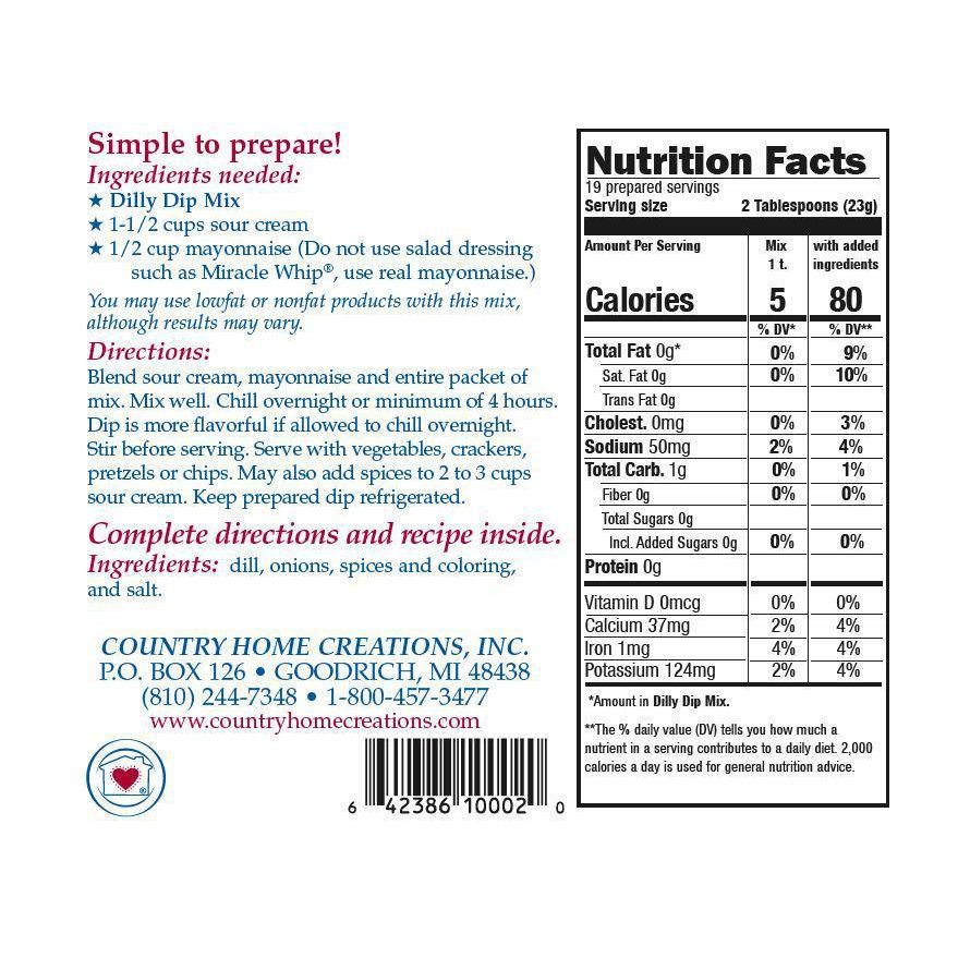 Country Home Creations Dilly Dip Mix