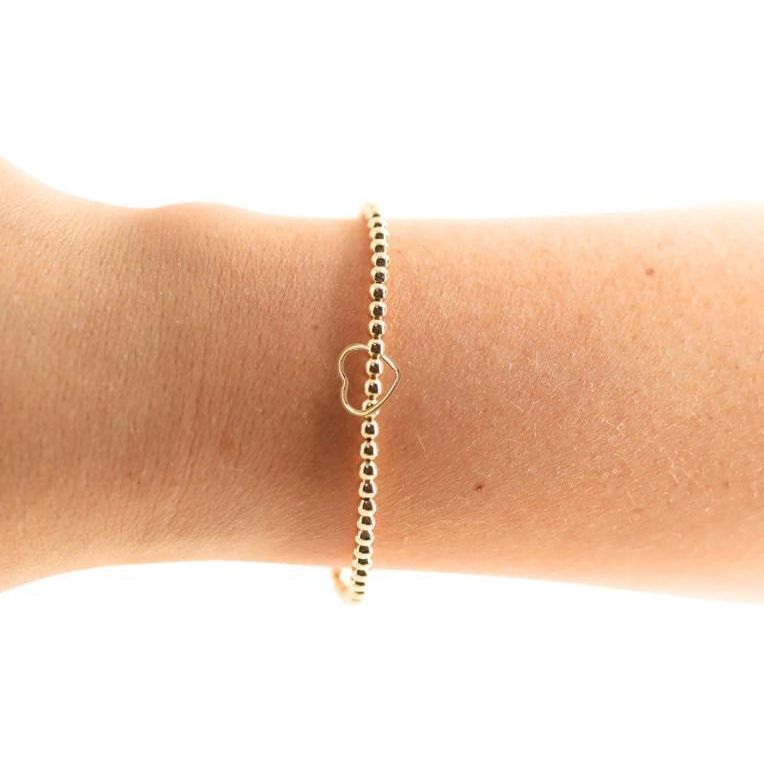 Beaded Blondes Wire Heart Charm Bracelet