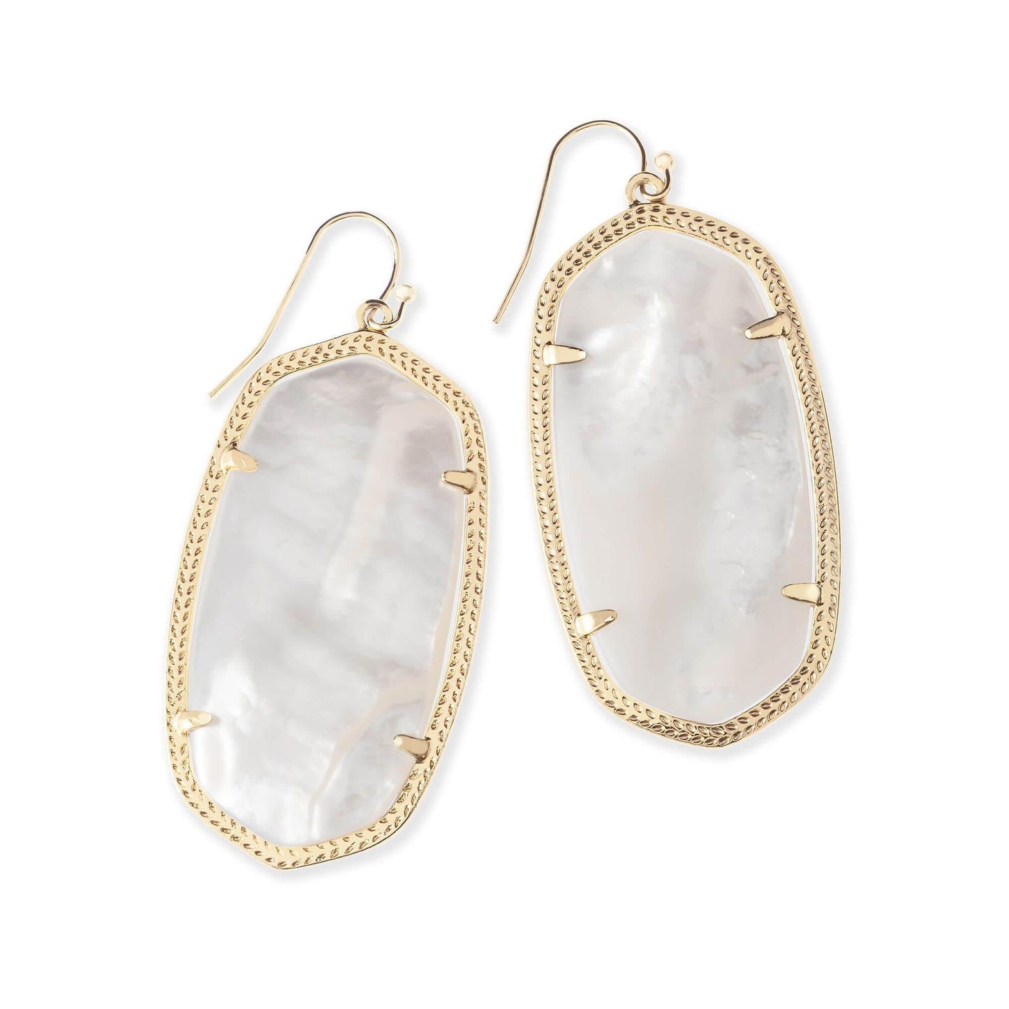Kendra Scott Danielle Gold Statement Earrings in Ivory Mother-of-Pearl