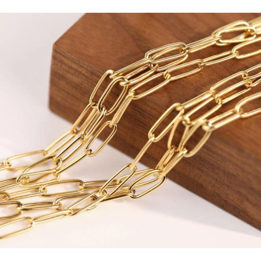 Carla Chain 18k Gold Plated Paper Clip Chain