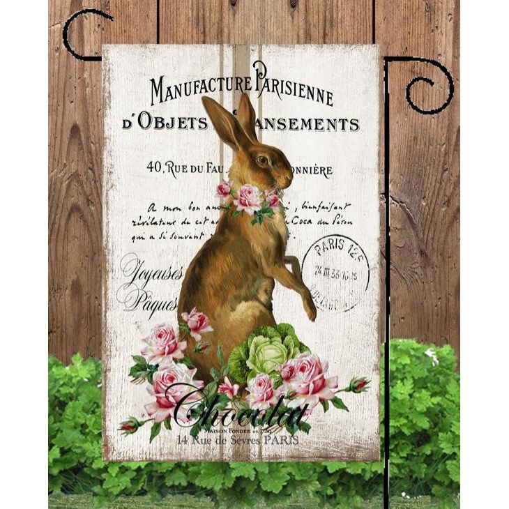 Shabby Rabbit Standing Flag