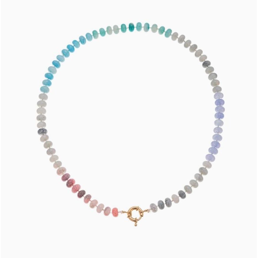Natural Stone Semi-Precious Glass Mixed Necklace