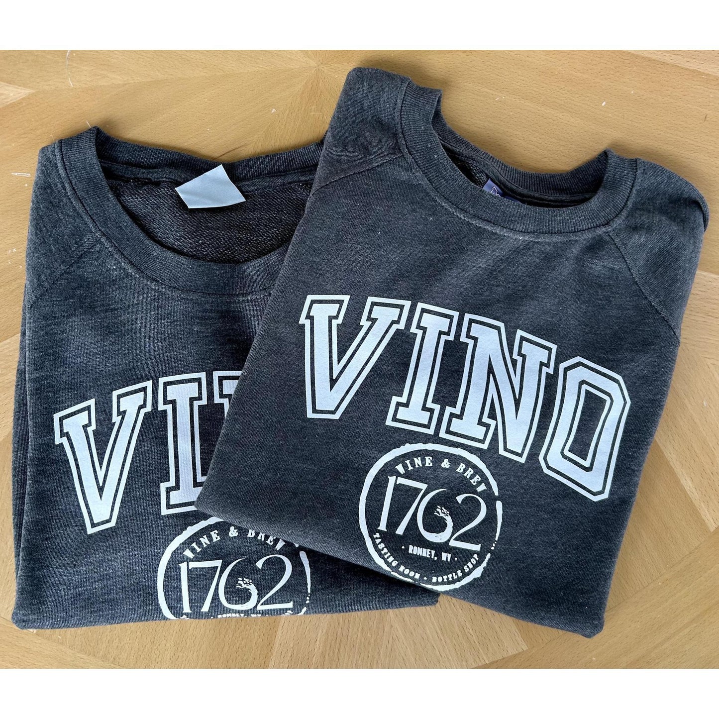 VINO 1762 Wine & Brew Crewneck Tee (Dark Gray)