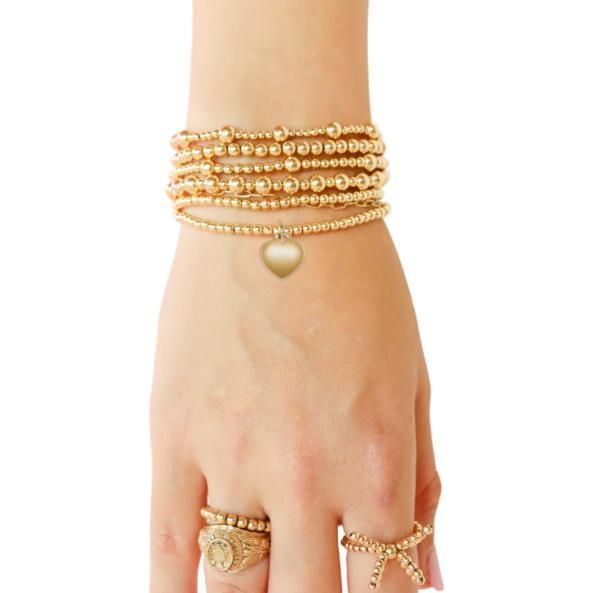 Beaded Blondes Heart Locket Charm Bracelet