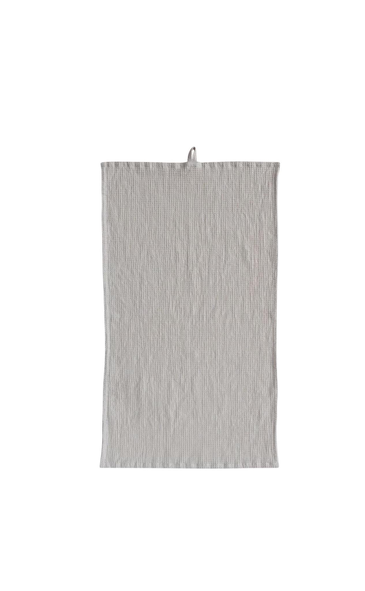 Oversized Woven Linen & Cotton Waffle Tea Towel w/ Loop 36"L x 20"W