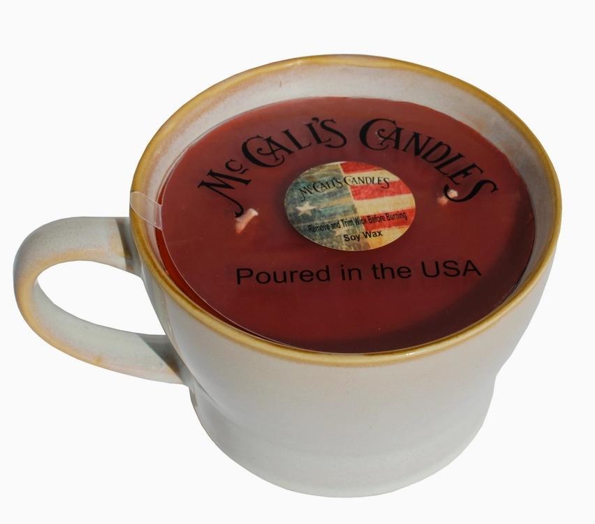 McCall’s Candles Apple Spice | Soup Mug Candle - White