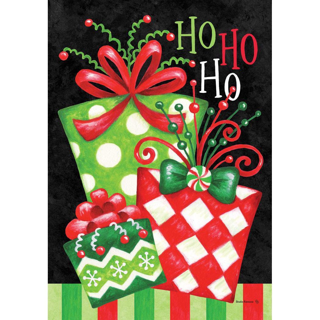 Gifts & Bows Christmas Flag