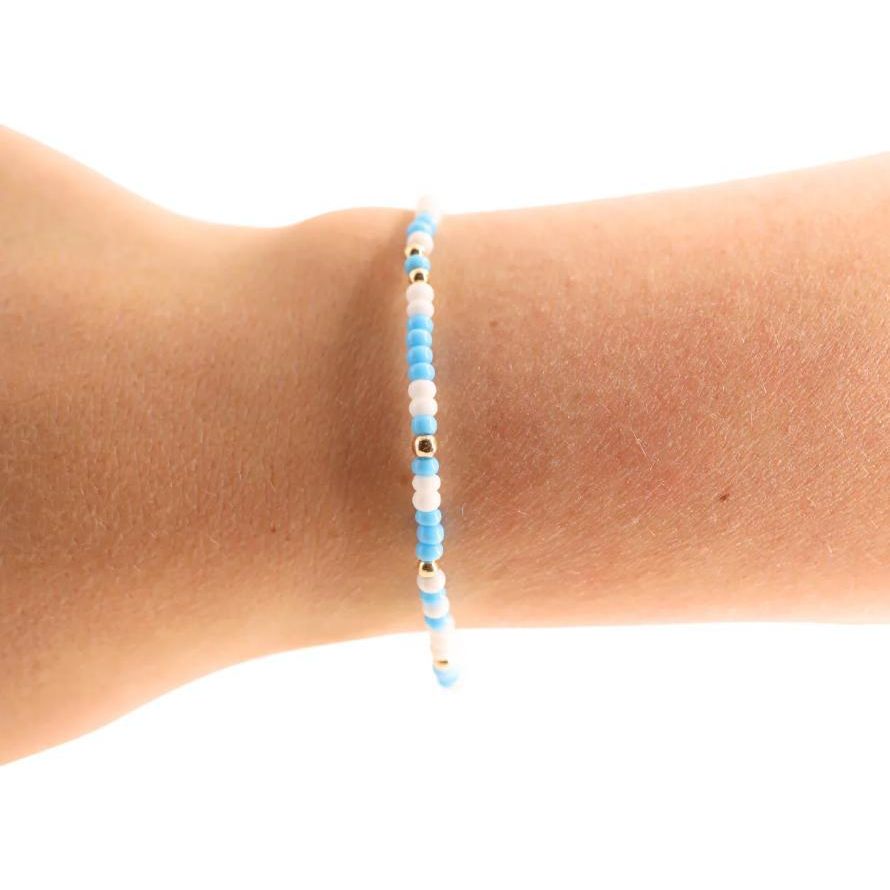 Beaded Blondes Blue and White Sprinkle Bracelet