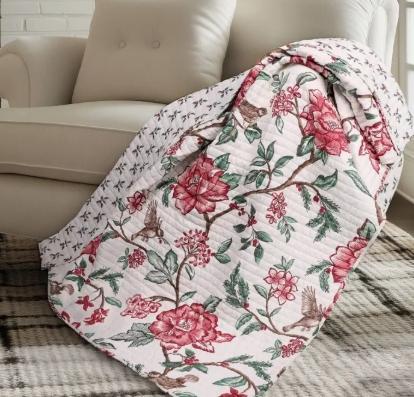 Berry Bloom Quilted Throw
