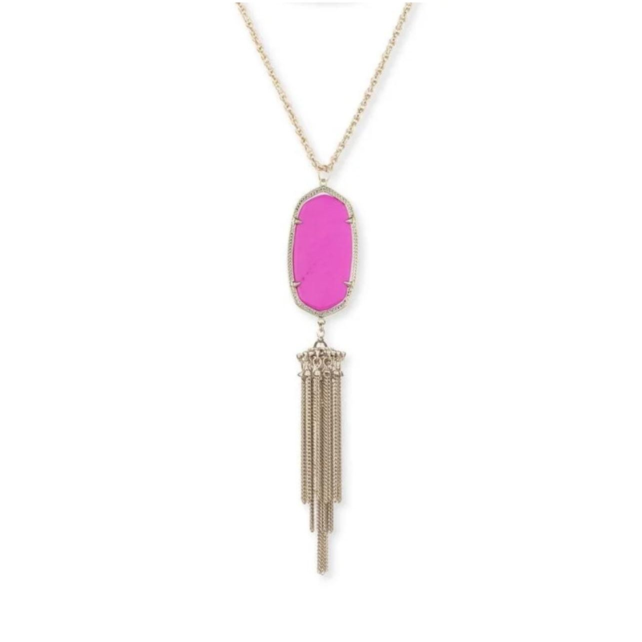 Kendra Scott Rayne Long Pendant Necklace in Magenta
