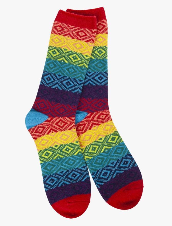 World's Softest Socks Weekend Gem Crew (Rainbow Multi)