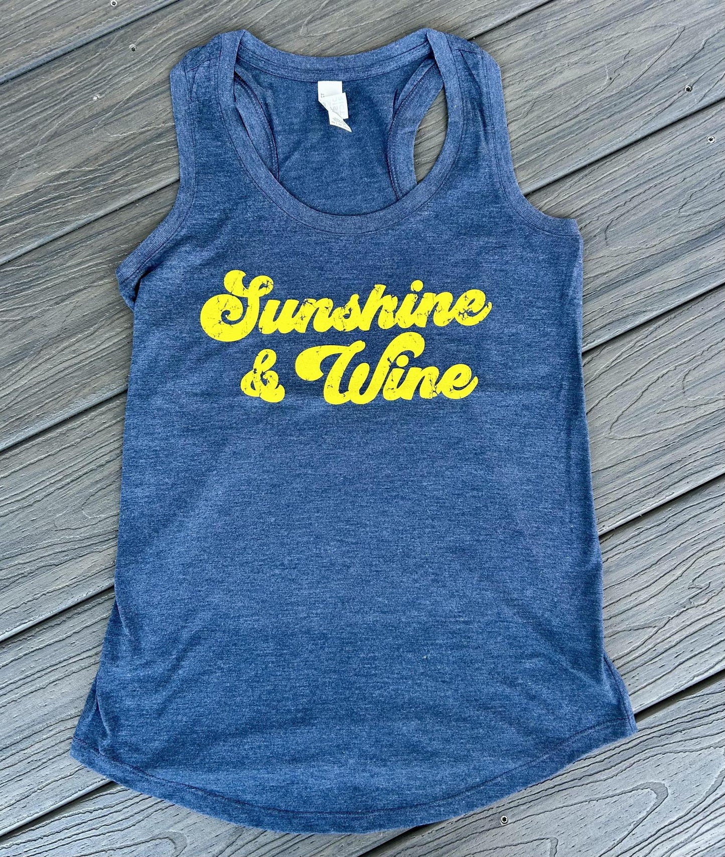 Sunshine & Wine Tank (Navy & Gold)