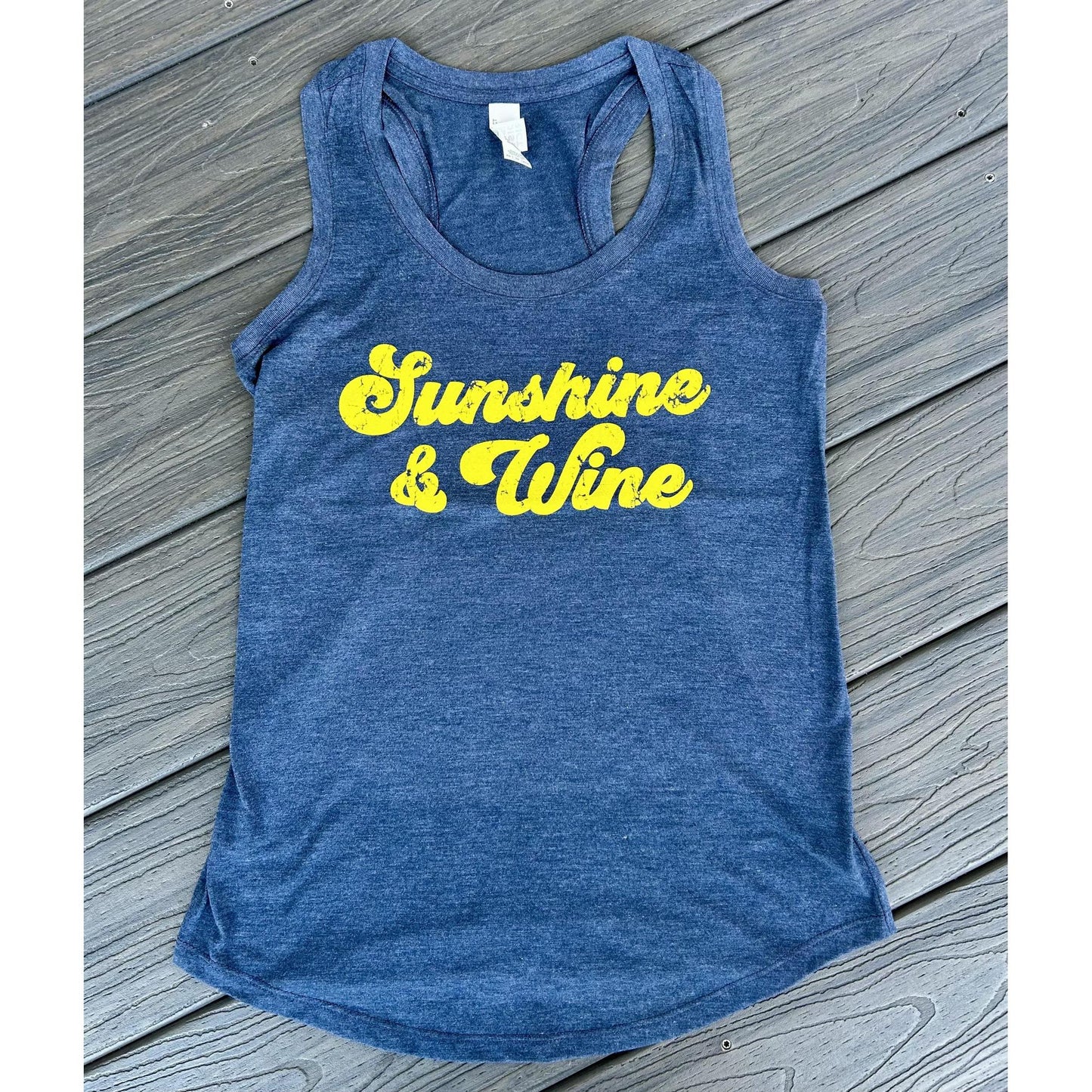 Sunshine & Wine Tank (Navy & Gold)