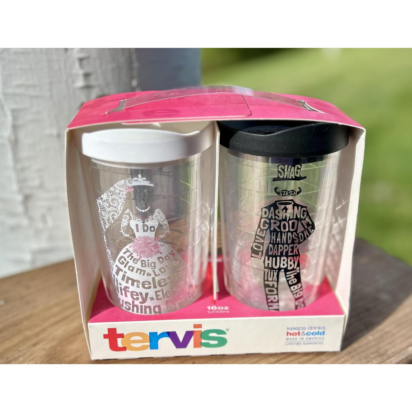 Tervis 16 oz Tumbler (Set of 2 - Bride & Groom)