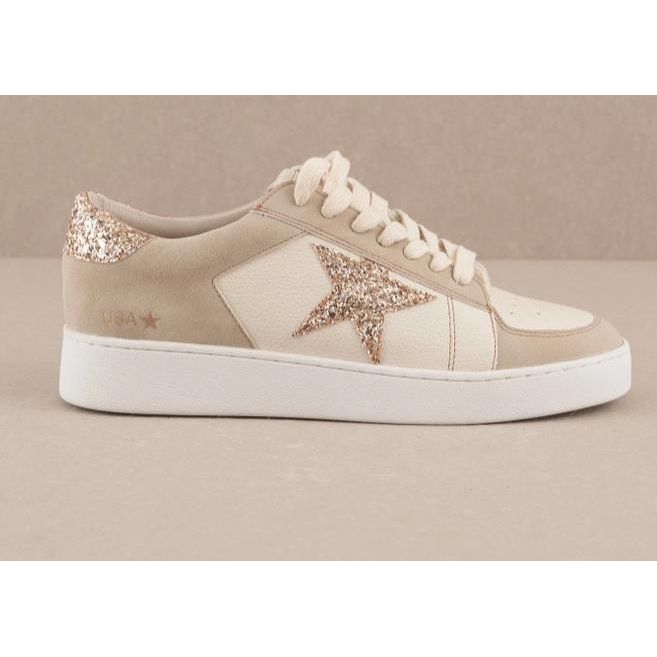 The Liberty Beige | Glitter Star Sneaker