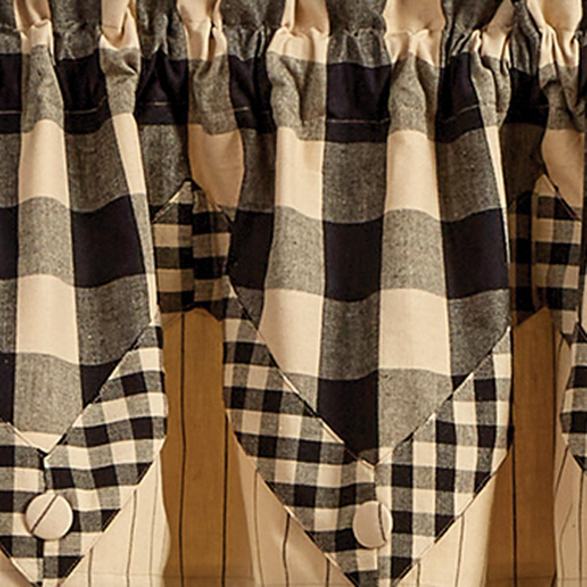 Wicklow Check Lined Point Valance (Black)
