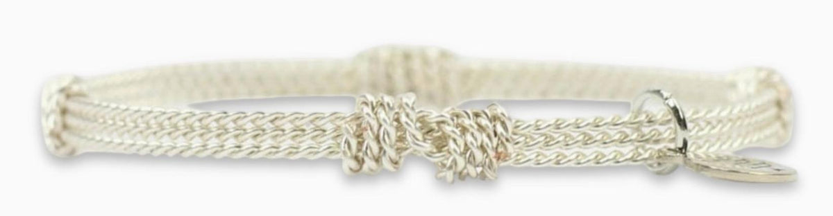 Twisted Wire Bangle Stacker (Silver)