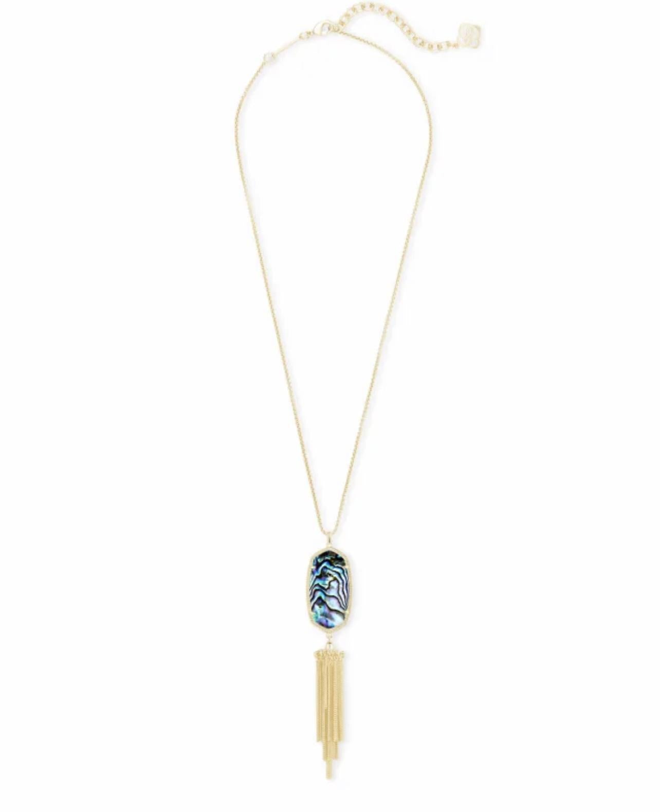 Kendra Scott Rayne Long Pendant Necklace in Abalone Shell