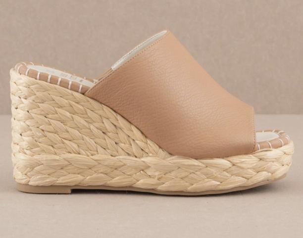 The Raina Apricot Espadrille Slip On Wedge