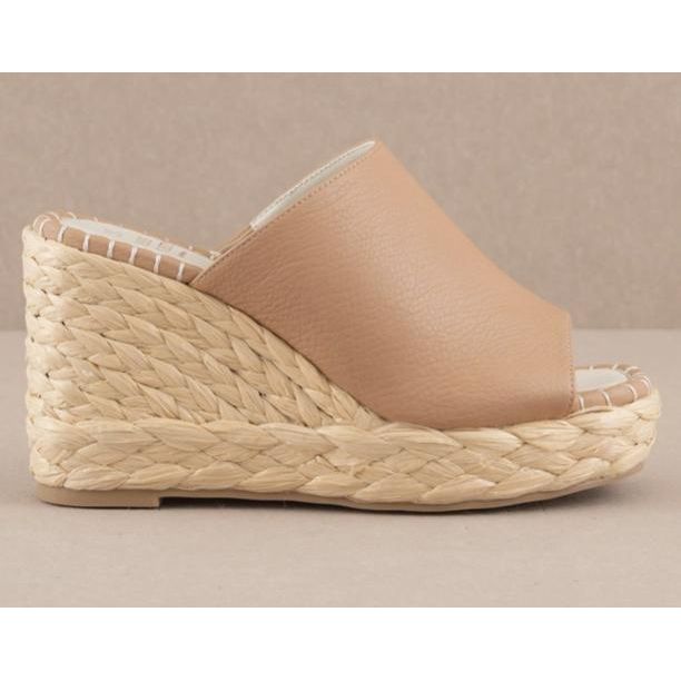 The Raina Apricot Espadrille Slip On Wedge