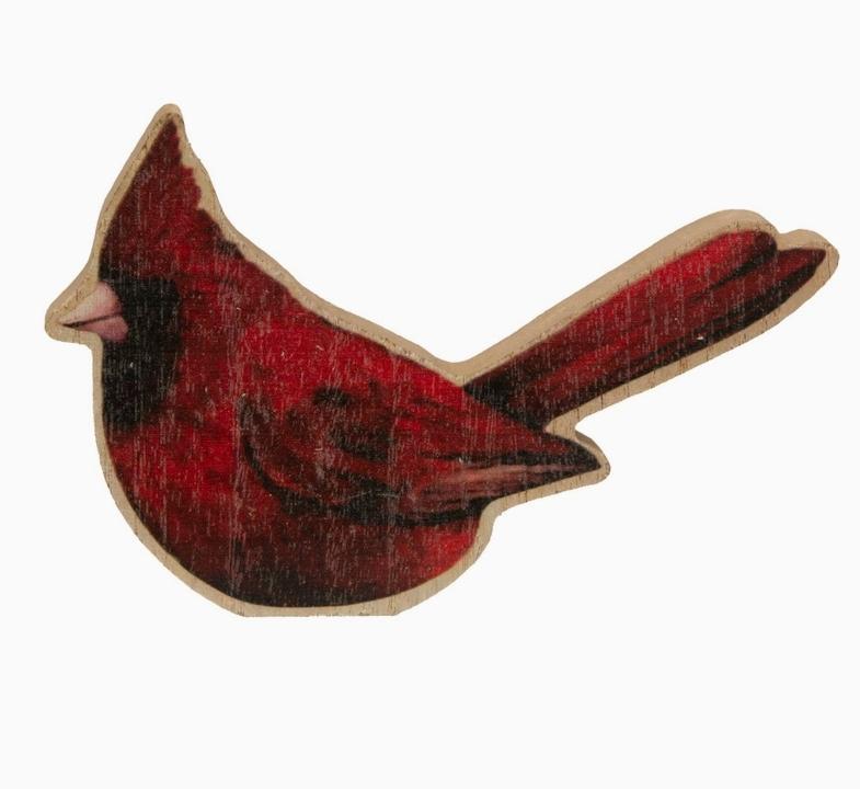 Chunky Wood Cardinal Sitter
