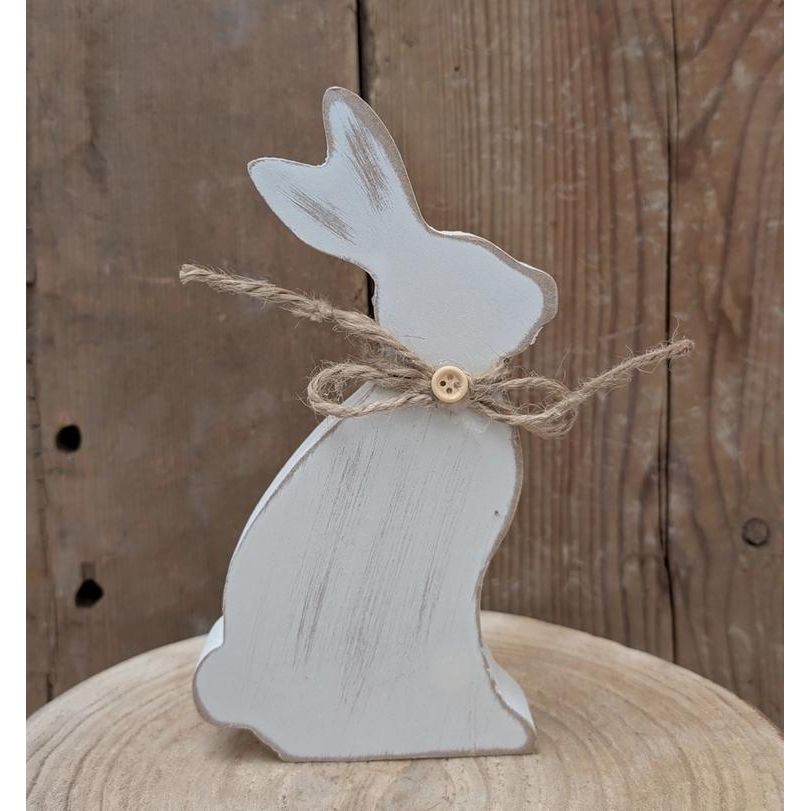 Distressed Wood Bunny Shape Blocks