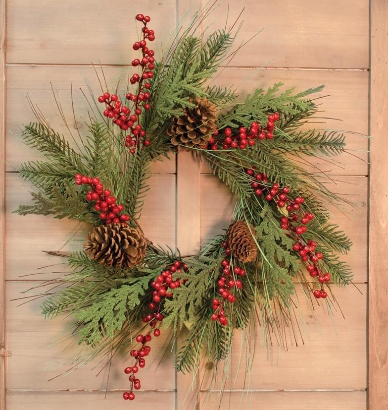 Berry Pinecone Wreath
