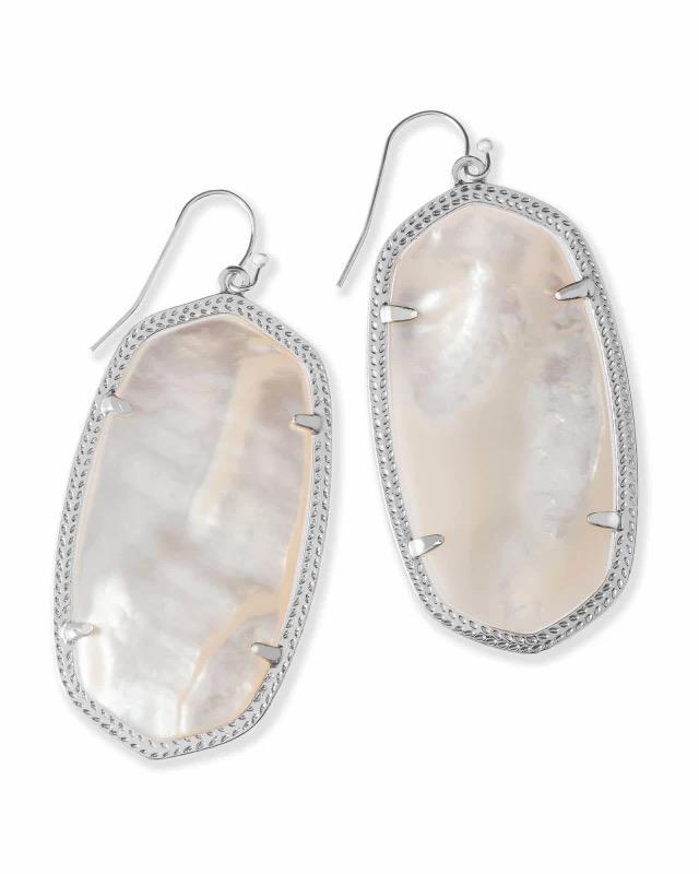 Kendra Scott Danielle Silver Drop Earrings in Ivory Mother-of-Pearl