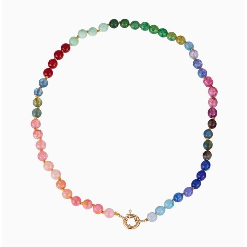 Natural Stone Semi-Precious Glass Mixed Necklace