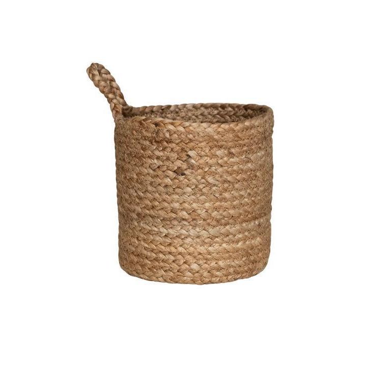 Braided Jute Nesting Basket w/ Handle