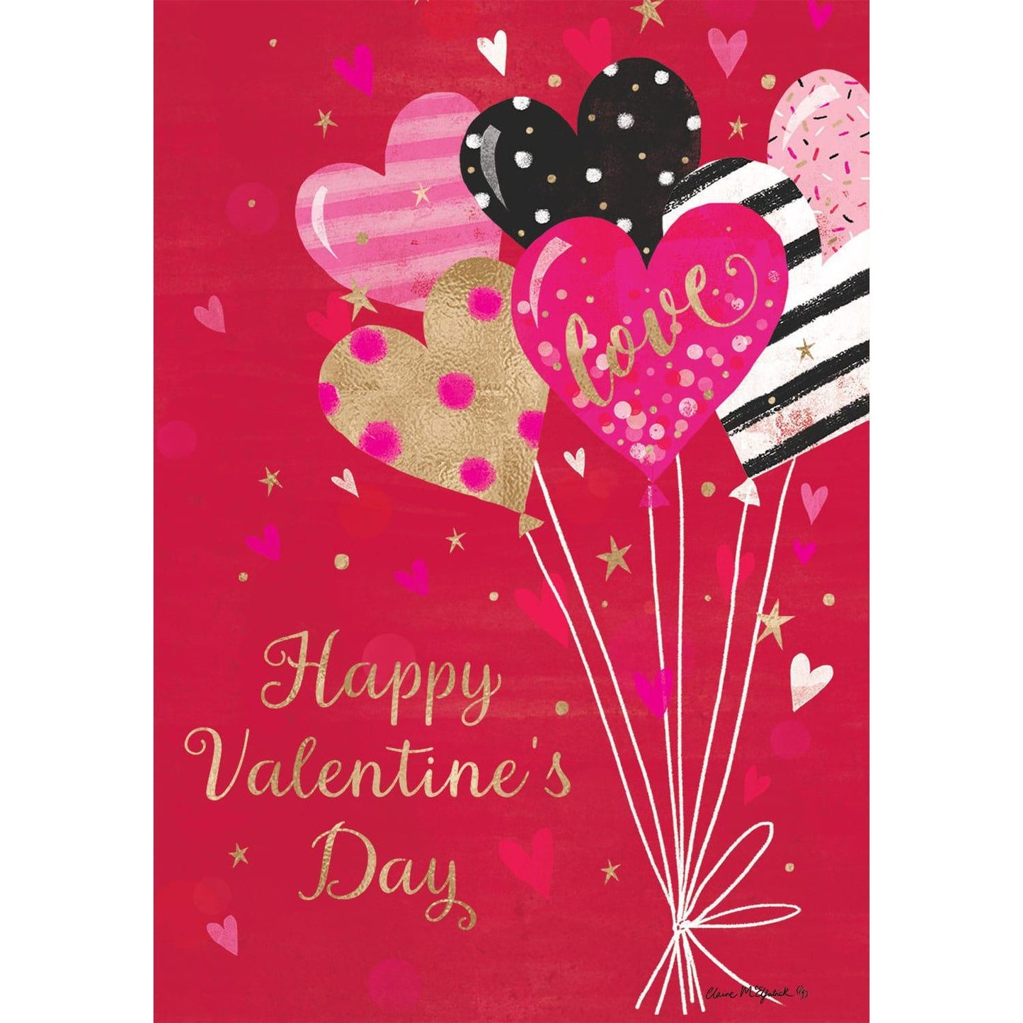 Valentine's Balloons Flag