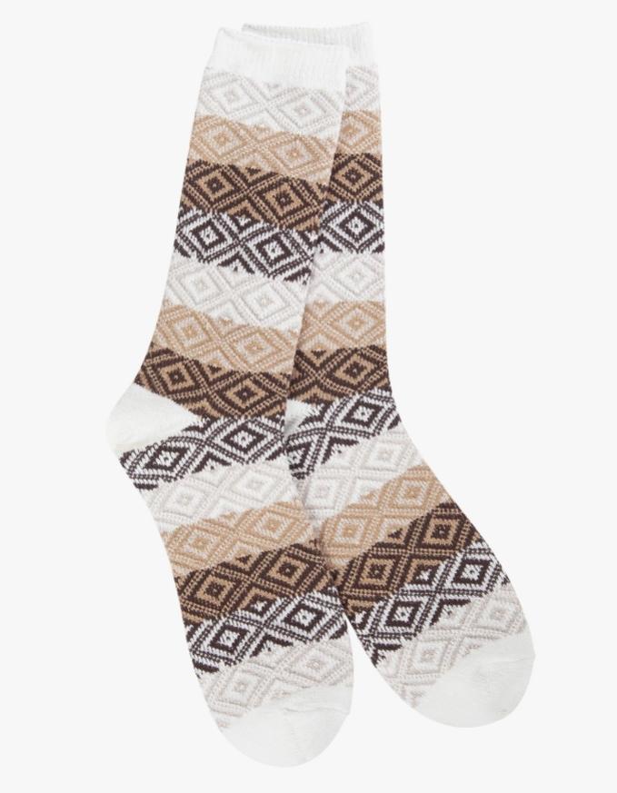 World's Softest Socks Weekend Gem Crew (Chocolate Multi)