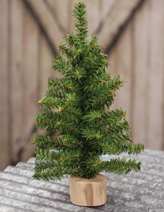 Mini Tree with Wood Base - 12" H