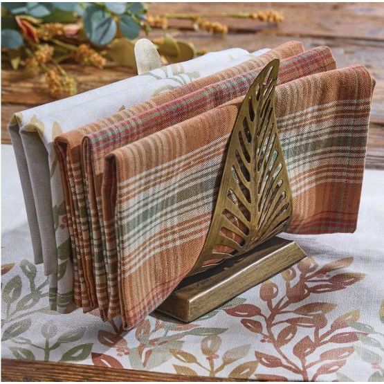 Leaf Napkin Holder - Antique Brass