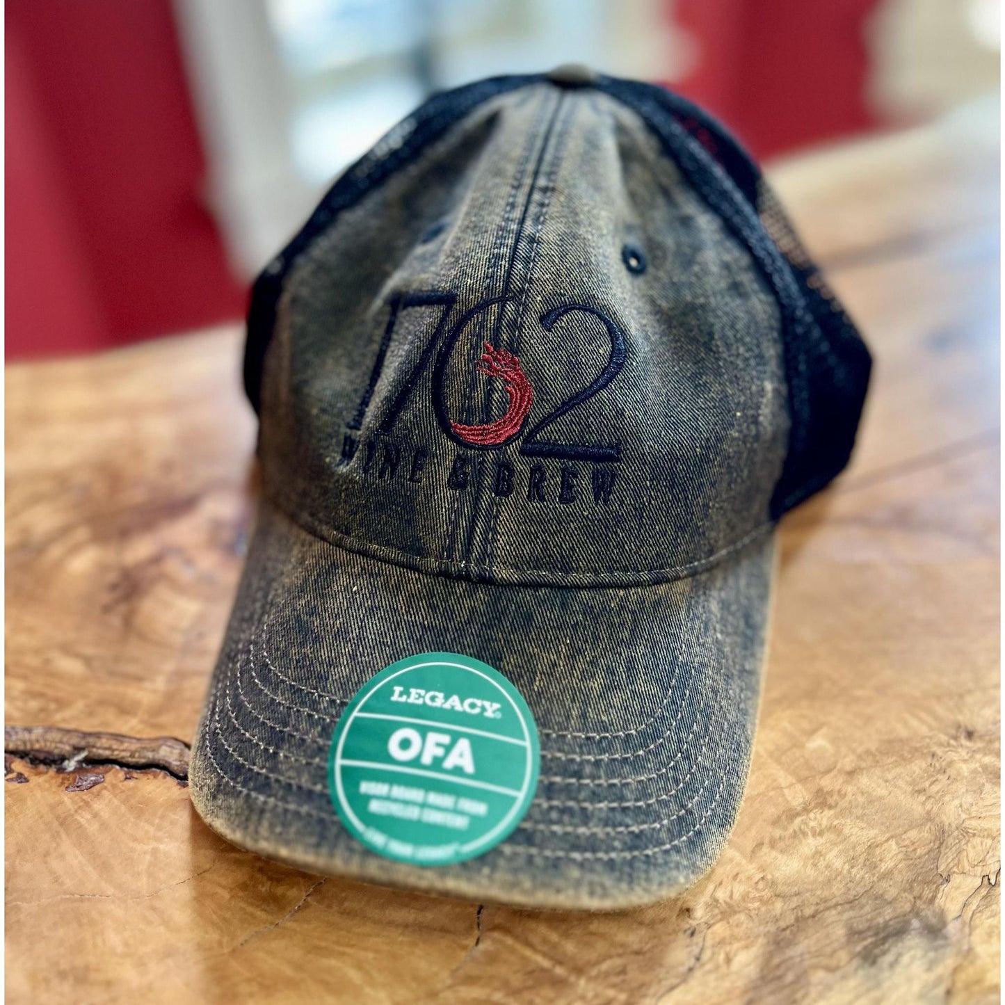 1762 Wine & Brew Hat (Grey-ish Black with Black Mesh Back)